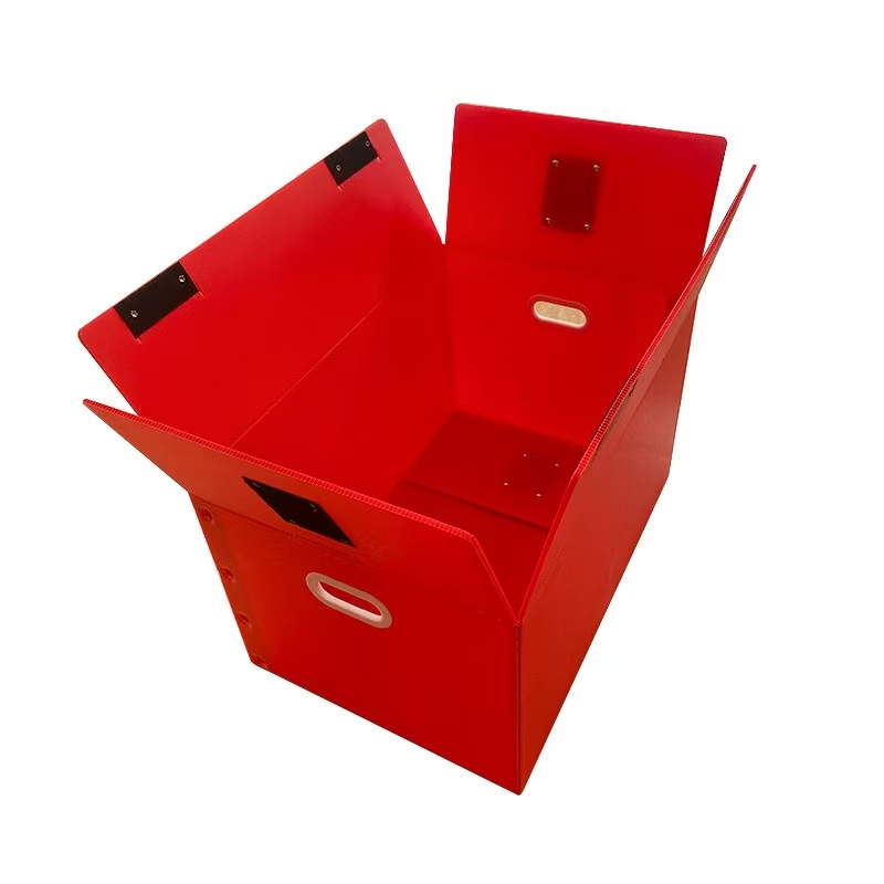 Boîte à retournement pliable en plastique ondulé PP avec rabat Velcro