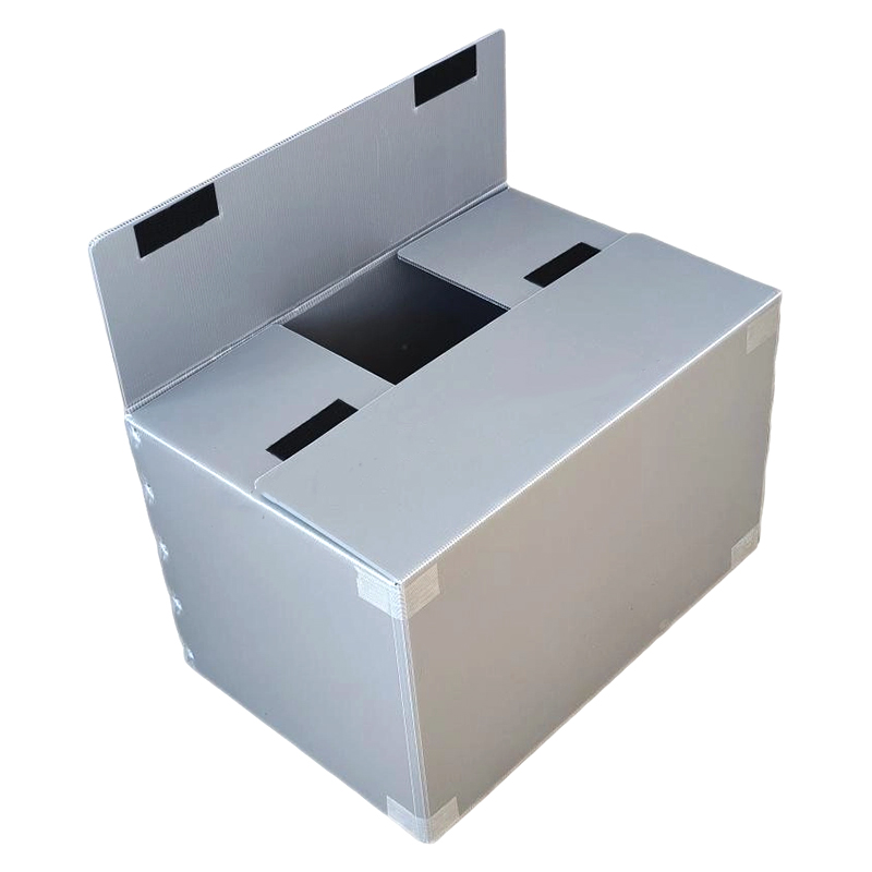 Carton en plastique pliable réutilisable Corflute avec couvercle fixe Velcro