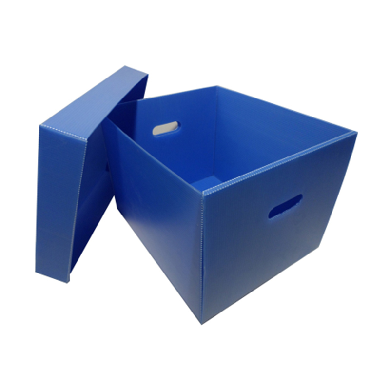 Boîte de couverture supérieure et inférieure en plastique ondulé réutilisable