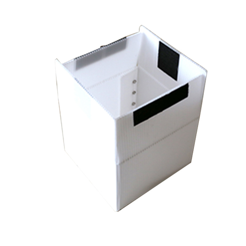 Boîte carrée en tôle creuse ondulée recyclable en PP avec fixation Velcro