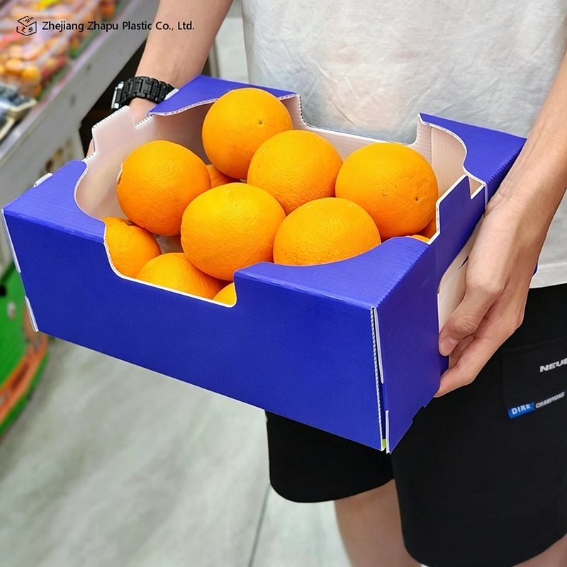 Boîte ondulée pliable imprimée en PP pour légumes et fruits